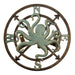 Zeckos 11.75 Inch Cast Iron Octopus Compass Rose Garden Hose Holder, Bronze Verde Patina Nautical Outdoor Wall Mounted