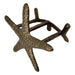 Zeckos 12 Inch Cast Iron Starfish Garden Hose Holder, Bronze Coastal Wall Mounted Hose Hanger with Matching Hardware for