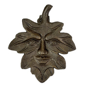 Zeckos Enchanting Leaf Face Door Knocker - Bronze Finish Cast Iron Decorative Accent for an Eclectic Home Entrance - Easy