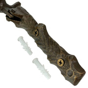 Zeckos Enchanting Leaf Face Door Knocker - Bronze Finish Cast Iron Decorative Accent for an Eclectic Home Entrance - Easy