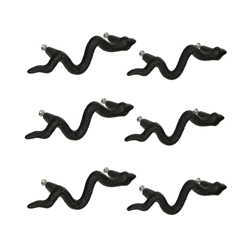 Black - Image 2 - Set of 6 Cast Iron Snake Drawer Pulls, 6 Inch Black Cabinet Handles, Gothic Reptile Hardware for Custom