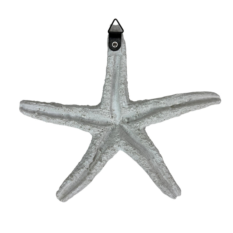 Zeckos Starfish Wall Sculptures Set of 3, Resin Coastal Wall Decor with Weathered White, Aqua and Blue Finish, 9.5 X 10.5