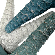 Zeckos Starfish Wall Sculptures Set of 3, Resin Coastal Wall Decor with Weathered White, Aqua and Blue Finish, 9.5 X 10.5