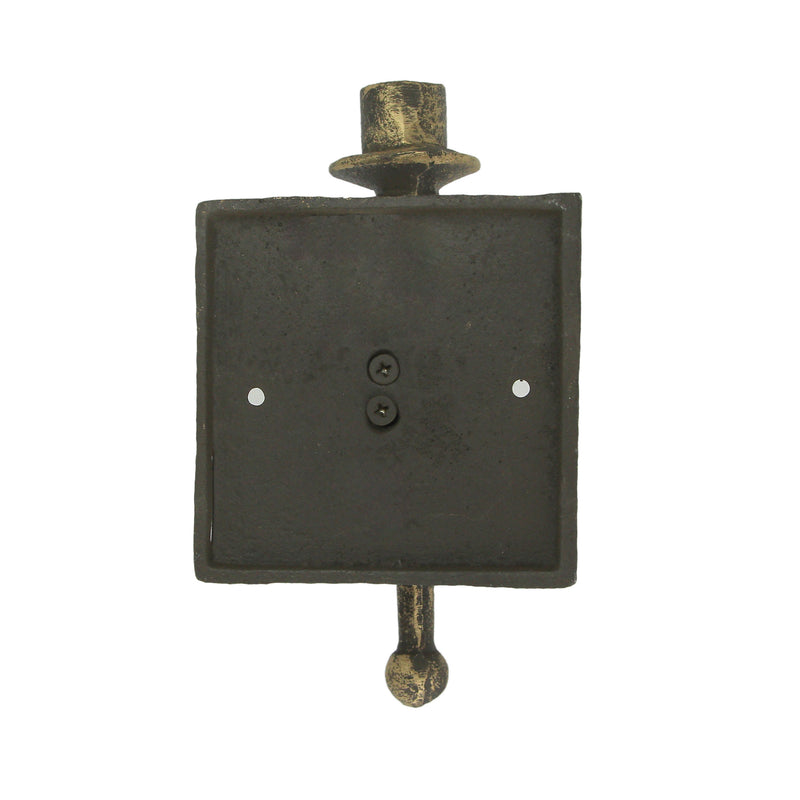 Set of 2 Antique Bronze Finish Cast Iron Torchbearer Hand Wall Sconce Candle Holders: Rustic Charm for Western Décor - 8