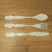Rustic White Finish Metal Knife, Fork, and Spoon Wall Art: Decorative Utensil Set for Farmhouse Kitchen Decor, 30 Inches High