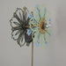 36 Inch Metal Solar LED Kinetic Wind Spinner Outdoor Garden Yard Art Round Flower Image 3
