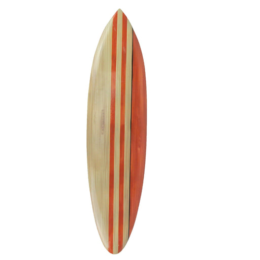 Light Stripes - Image 1 - 39 Inch Hand Carved Painted Light Stripes Wooden Surfboard Wall Hanging Decor