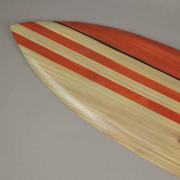 Light Stripes - Image 2 - 39 Inch Hand Carved Painted Light Stripes Wooden Surfboard Wall Hanging Decor