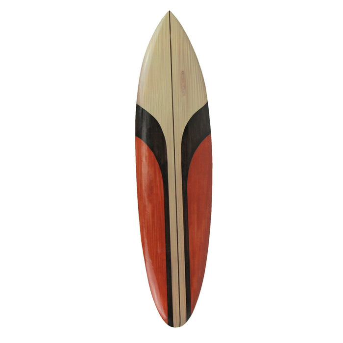 Flared Stripes - Image 1 - 39 Inch Hand Carved Painted Flared Stripes Wooden Surfboard Wall Hanging Decor
