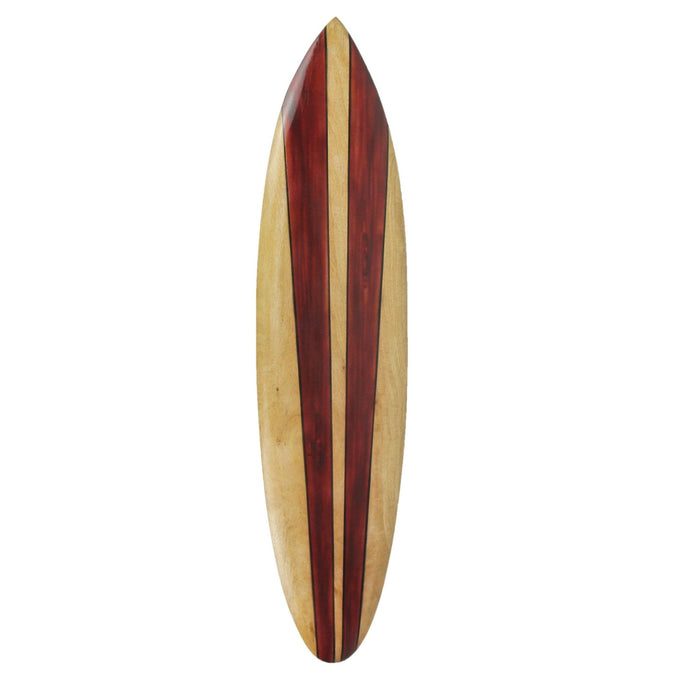 Dark Stripes - Image 1 - 39 Inch Hand Carved Painted Dark Stripes Wooden Surfboard Wall Hanging Decor