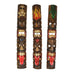 Set of 3 Double Tiki Mask Totem Hand Carved Wall Decor Tribal Sculpture 40 Inch Image 1
