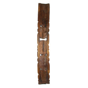 Set of 3 Double Tiki Mask Totem Hand Carved Wall Decor Tribal Sculpture 40 Inch Image 3
