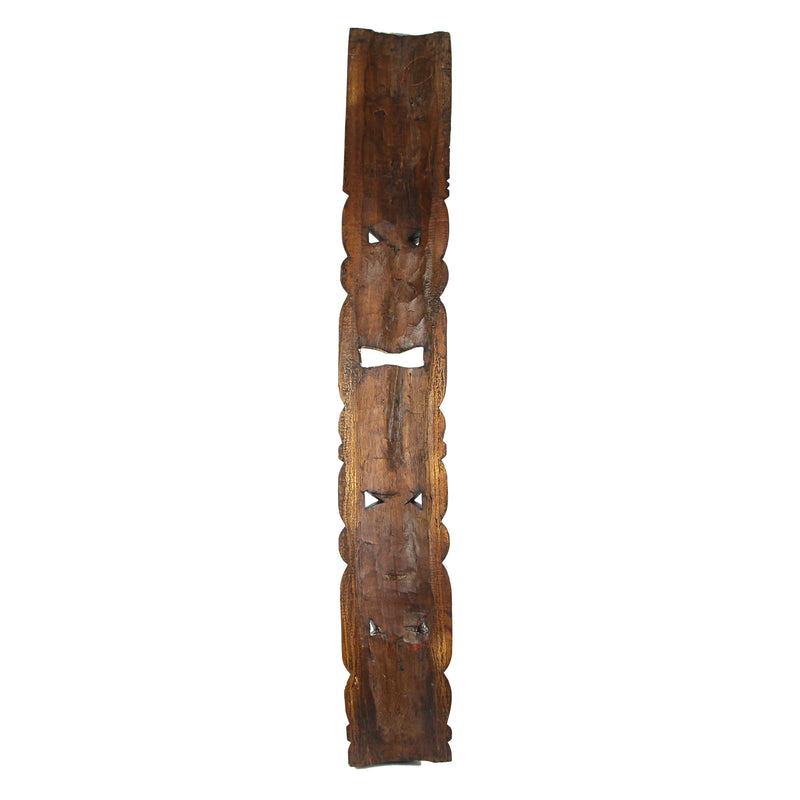 Set of 3 Double Tiki Mask Totem Hand Carved Wall Decor Tribal Sculpture 40 Inch Image 3