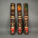 Set of 3 Double Tiki Mask Totem Hand Carved Wall Decor Tribal Sculpture 40 Inch Image 4