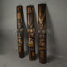 40 Inch Hand Carved Tiki Mask Wall Decor Tropical Beach Home Hanging Art Set of 3 Image 2