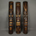 40 Inch Hand Carved Tiki Mask Wall Decor Tropical Beach Home Hanging Art Set of 3 Image 3