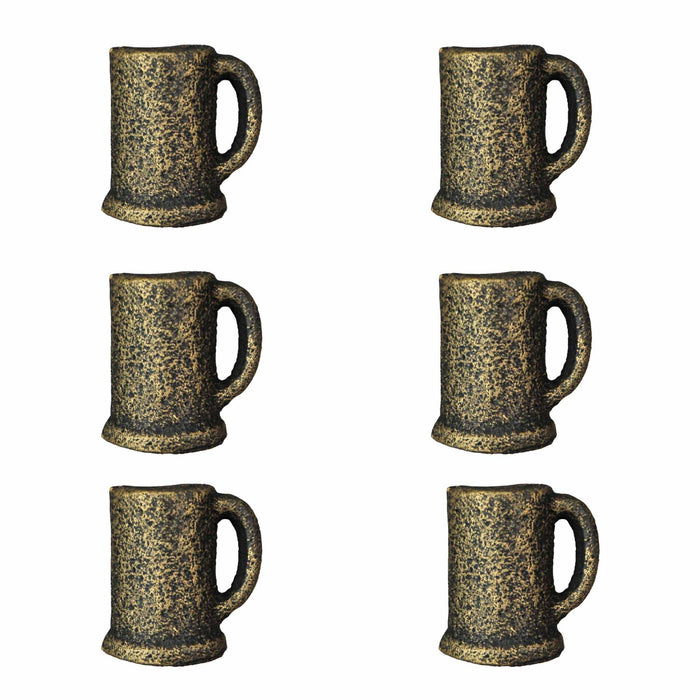 Gold - Image 2 - Set of 6 Antique Gold Finish Cast Iron Beer Mug Decorative Cabinet Knob Drawer Pulls - Charming 1.75 Inches