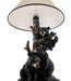 Black Bear Family Table Lamp W/ Tree Bark Print Shade Western Décor Image 5