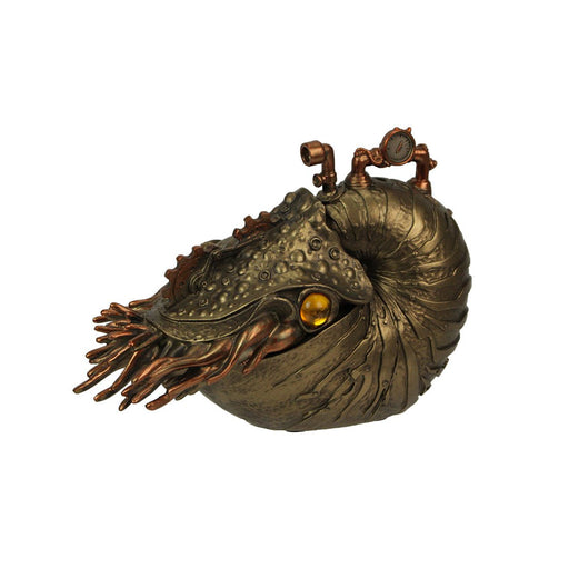 Bronze/Copper Finish Steampunk Nautilus Shell Sea Monster Fantasy Décor Tabletop Statue: Captivating 9-Inch Long Maritime