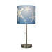 Brushed Nickel Finish Table Lamp Featuring Coastal Blue Starfish Print Shade - 18.5 Inches High - Elegant Nautical Decor for