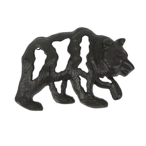Cast Iron Bear Wall Mounted Sculpture Cabin Home Art Hanging Plaque Lodge Decor Image 1