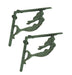 Green - Image 1 - Set of 2 Verdigris Green Cast Iron Swimming Mermaid Wall Shelf Brackets - Easy Install - 7 Inches Long -