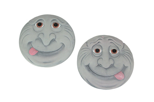 Charming Set of 2 Silly Garden Gnome Faces Concrete Stepping Stones: Whimsical 10.25-Inch Diameter Decorative Yard Accents