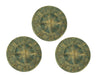 Green - Image 1 - Set of 3 Verdigris Green Lightweight Cement Nautical Compass Rose Wall Hangings Art Plaque - Indoor and