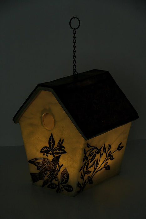 Elegant Rustic LED Hanging Birdhouse Accent Lamp Image 3