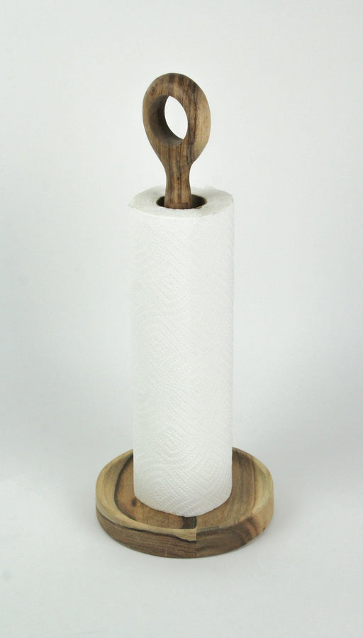 Exquisite Natural Acacia Wood Paper Towel Holder - Perfect Blend of Farmhouse Functionality and Boho-inspired Aesthetics for