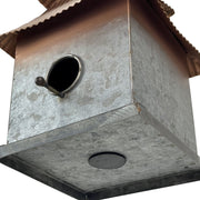 Galvanized Grey Metal Japanese Pagoda Style Hanging Birdhouse, 11.5 Inches High - A Perfect Blend of Elegance and