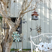 Galvanized Grey Metal Japanese Pagoda Style Hanging Birdhouse, 11.5 Inches High - A Perfect Blend of Elegance and