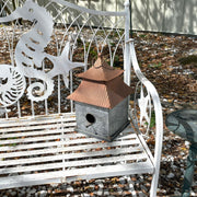 Galvanized Grey Metal Japanese Pagoda Style Hanging Birdhouse, 11.5 Inches High - A Perfect Blend of Elegance and