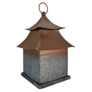 Galvanized Grey Metal Japanese Pagoda Style Hanging Birdhouse, 11.5 Inches High - A Perfect Blend of Elegance and