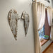 Set of 2 Weathered Galvanized Grey Metal Angel Wings Wall Hangings Measuring 28.5 Inches in Height - Rustic and Unique