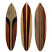 39 Inch - Image 1 - Set of 3 Hand-Carved Wooden Surfboard Wall Hangings - Coastal Charm - Striped Surf Beach Art Decor - 39