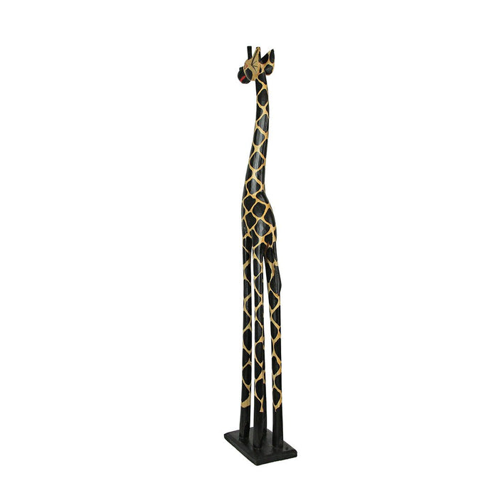 36 Inch - Image 7 - Hand-Carved 36-Inch Tall Hand-Stained Brown Wood Giraffe Sculpture: A Striking Safari Home Decor Accent,