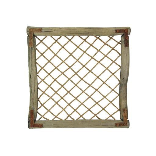 Handcrafted Wooden and Metal Faux Window Frame Wall Art for Rustic Charm - 23 Inches Square - Easy Install - Transform Your