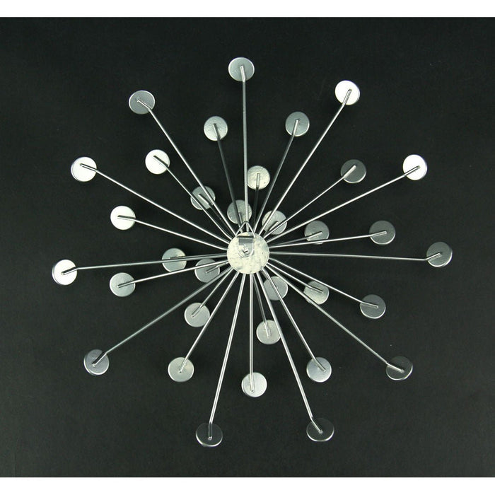 Silver - Image 4 - Set of 3 Jeweled 3D Silver Metal Atomic Starburst Wall Sculpture Set - 10 Inch Diameter - Classic