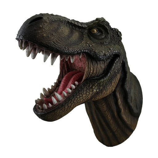 Jurassic Jaws Snarling Tyrannosaurs Rex Wall Mounted Dinosaur Head Bust Sculpture T-Rex Decor Image 2