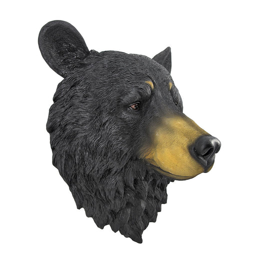 Large 16 Inch Big Black Bear Head Bust Realistic Poly-Resin Wall Hanging Statue Image 2