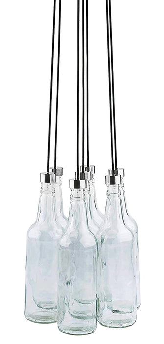 Leitmotiv BottLED Glass Bottle Hanging Pendant Lamp - Modern Mid-Century Décor Lighting Solution - 12 Inch Diameter -