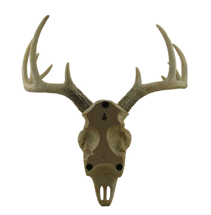 Little Bucky - 15-Inch Wall Mounted Faux Deer Skull With 10-Point Antlers - Hand-Painted Aged Finish - Lodge or Western Charm