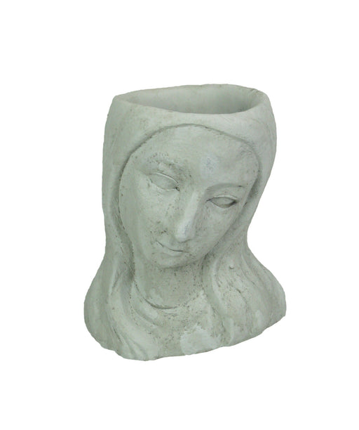 Long-Haired Maiden Cast Polyresin Head Planter Pot 8 Inches High Image 1