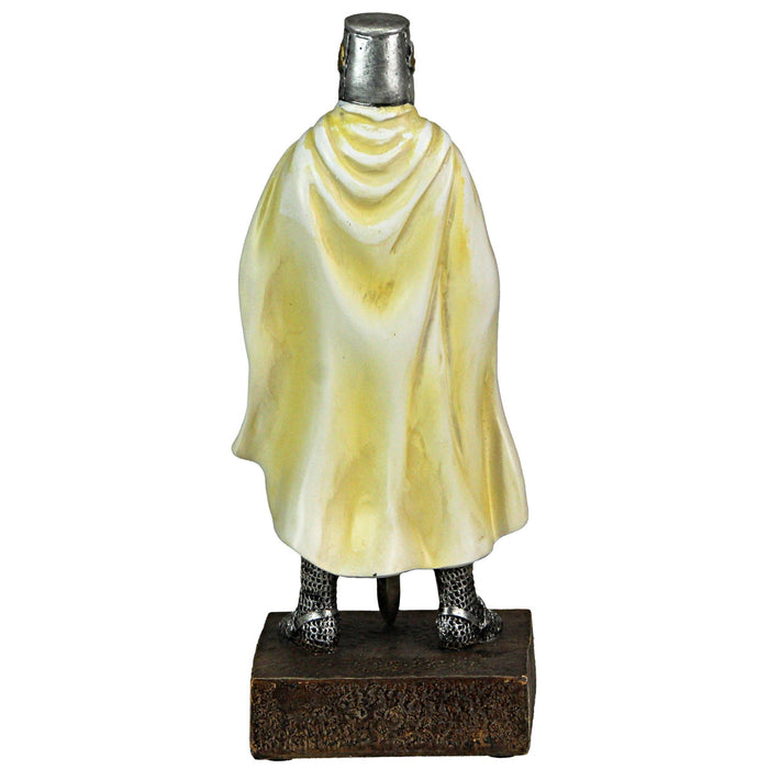 Medieval Templar Knight in Battle Armor Painted Resin Statue Figurine - 10 Inches High - Capturing the Spirit of Medieval