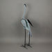 Green - Image 3 - Distressed Grey Finish Metal Heron Sculpture with Green LED Solar Light for Enchanting Garden Accent and