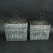 Pair of 2 Antiqued Washed Gray Metal Embossed Southwestern Geometric Design Wall Planters - Simple Installation - Perfect for