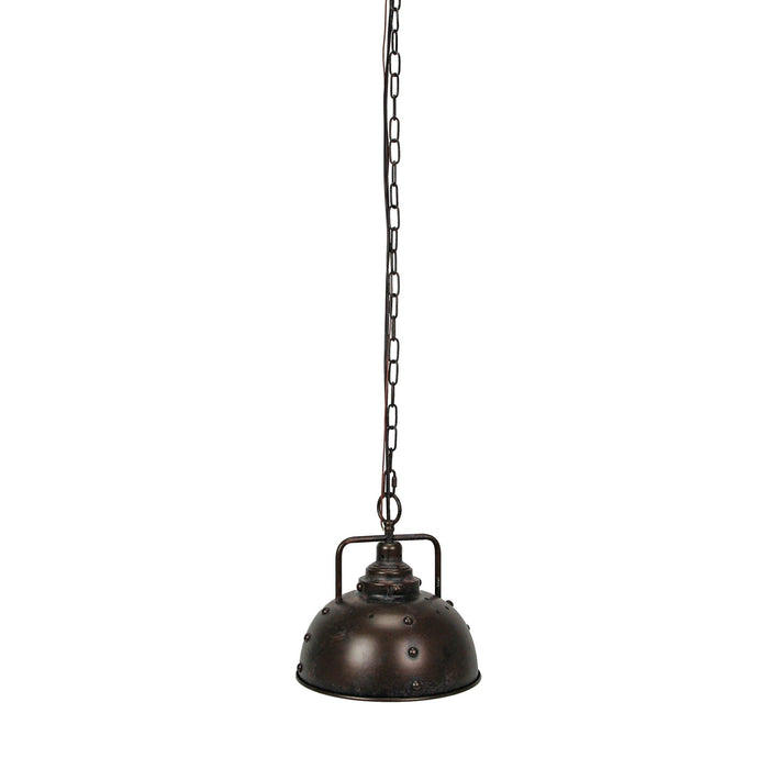 Rust - Image 3 - Rustic Brown Farmhouse Hardwired Pendant Light Fixture with Vintage Industrial Design, 11-Inch Diameter,