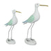 Set of 2 Hand Carved White Painted Wood Bird Statue Home Coastal Decor Sculpture Image 1