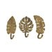 Gold - Image 1 - Zeckos Tropical Leaf Metal Wall Art - Set of 3 Decorative Wall Hooks, Gold Finish - Charming 6.25" Leaves -